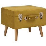Stolička s úložným prostorem 40 cm hořčicová samet - Stolička