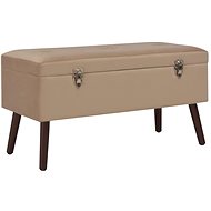 Lavice s úložným prostorem béžová 80 cm samet - Lavice