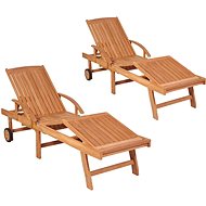 Garden Chairs 2 pcs Solid Teak Wood - Garden Lounger