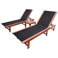 Garden Chairs 2 pcs with a Table, Solid Acacia and Textiles - Garden Lounger