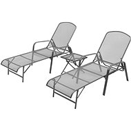 Garden Chairs 2 pcs with Table Steel Anthracite - Garden Lounger