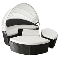 Garden Bed Polyratan Black - Garden Lounger