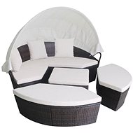 Garden Lounger Polyrattan Brown - Garden Lounger