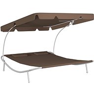 Garden Bed with Canopy and Pillows Brown - Garden Lounger