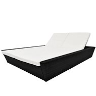 Garden bed with cushion polyrattan black - Garden Bed