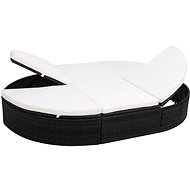 Garden bed with cushion polyrattan black - Garden Bed