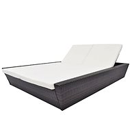 Garden bed with cushion polyrattan brown - Garden Bed