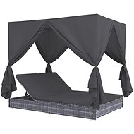 Garden bed with curtains polyrattan grey - Garden Bed