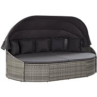 Garden bed with canopy polyrattan grey - Garden Bed
