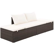 Garden Bed Brown 195 x 60cm Polyrattan - Garden Sofa