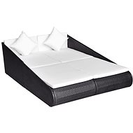 Garden bed black 201 x 139 cm polyrattan - Garden Bed