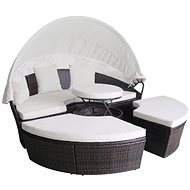 Garden Lounger Polyrattan Brown - Garden Lounger