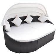Garden bed with canopy polyrattan brown - Garden Bed