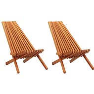 Folding Garden Chairs 2 pcs Solid Acacia Wood - Garden Armchair