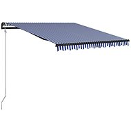 Automatic retractable awning 300 x 250 cm blue-white - Awning