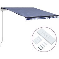 Automatic retractable awning 350 x 250 cm blue-white - Awning