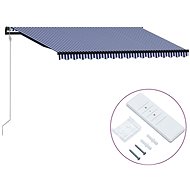 Automatic retractable awning 400 x 300 cm blue-white - Awning