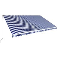 Automatic retractable awning 500 x 300 cm blue-white - Awning
