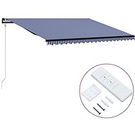 Automatic retractable awning 500 x 300 cm blue-white - Awning