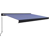 Cassette awning for manual operation 350 x 250 cm blue-white - Awning