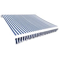 Plachta na markýzu modro-bílá 450 x 300 cm plátěná - Markýza