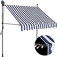 SHUMEE Markýza s LED světlem, modrobílá 200cm - Markýza