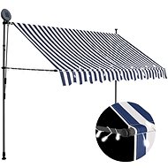 SHUMEE Markýza s LED světlem, modrobílá 300 cm - Markýza