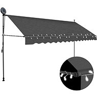 SHUMEE Markýza s LED světlem, antarcit 350 cm - Markýza