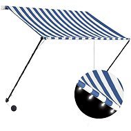 Zatahovací markýza s LED světlem 100 x 150 cm modrobílá - Markýza
