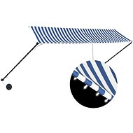 Zatahovací markýza s LED světlem 350 x 150 cm modrobílá - Markýza