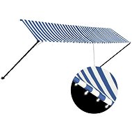 Zatahovací markýza s LED světlem 400 x 150 cm modrobílá - Markýza