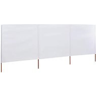 3-piece screen against the wind white 400 x 120 cm fabric - Screen