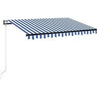 SHUMEE Markíza s LED a senzorom vetra, modro-biela 350 × 250 cm 3069731 - Markíza