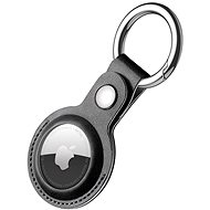 Dux Ducis Leather Key Ring kryt na Apple AirTag, černý - AirTag Key Ring