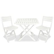 3-piece foldable bistro set plastic white 43581 - Bar Set