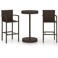 3-piece garden bar set polyrattan brown 3064768 - Garden Furniture
