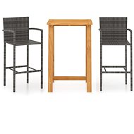 3-piece garden bar set grey 3067954 - Garden Furniture