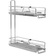 2 tier pull-out kitchen wire basket silver 47×15×54,5 cm - Wardrobe Organiser