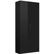 Shoe rack black with high gloss 80×35,5×180 cm chipboard 800295 - Shoe Rack
