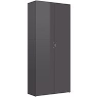 Shoe rack grey with high gloss 80×35,5×180 cm chipboard 800296 - Shoe Rack