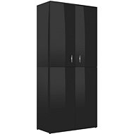 Shoe rack black with high gloss 80×39×178 cm chipboard 802865 - Shoe Rack