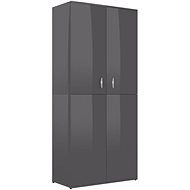 Shoe rack grey with high gloss 80×39×178 cm chipboard 802866 - Shoe Rack