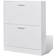 Wooden shoe rack with 2 compartments, white - Shoe Rack
