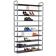 Shoe rack with 10 shelves metal and non-woven fabric black - Shoe Rack