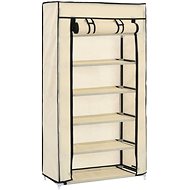 Shoe rack with cover cream 58×28×106 cm textile - Shoe Rack