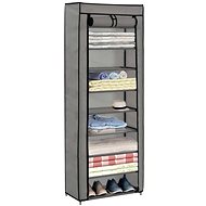 Shoe rack with cover grey 57×29×162 cm textile - Shoe Rack