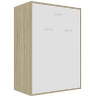 Shoe rack white and sonoma oak 60×35×84 cm chipboard - Shoe Rack