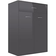 Shoe rack grey with high gloss 60×35×84 cm chipboard - Shoe Rack