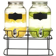 Beverage Dispensers 2 pcs with Stand 2×4l Glass - Zásobník na nápoje