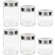 Silver Jars with Lids 6 pcs 800/1 200/1 700ml - Storage Jar